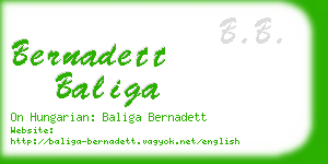 bernadett baliga business card